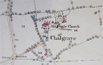 The area around the church in 1882